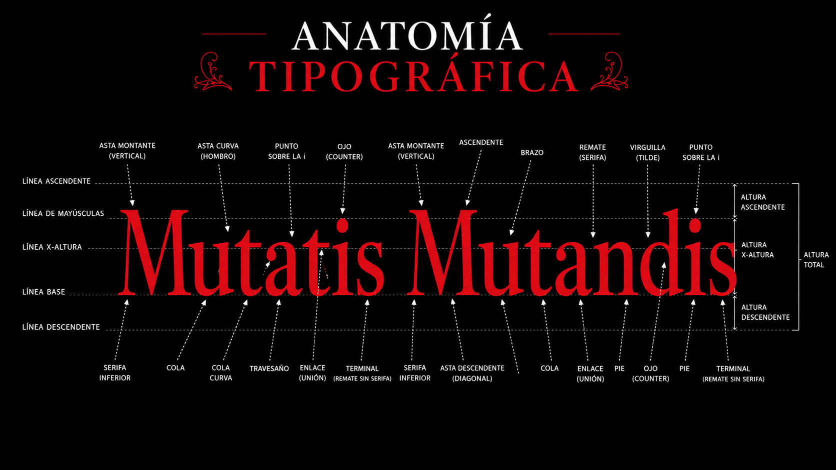Mutatis Mutandis — anatomía tipográfica