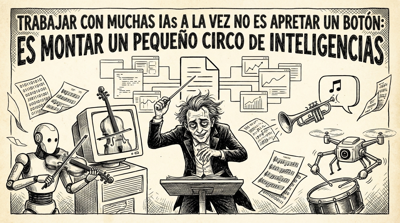 Trabajar con muchas IAs a la vez no es apretar un botón: es montar un pequeño circo de inteligencias